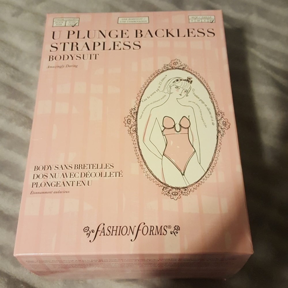 U Plunge Backless Strapless Bodysuit